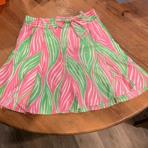 100% Silk Floral Print Lily Pulitzer Skirt Size 8